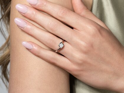 Anillo de compromiso Touch en 14K oro amarillo con diamante 0,50ct G/SI