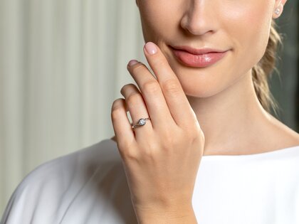 Anillo de compromiso Touch en 14K oro amarillo con diamante 0,50ct G/SI