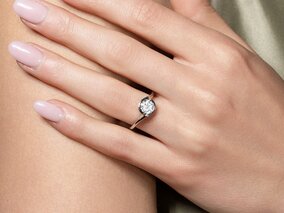 Anillo de compromiso Touch en plata 925/- con diamante 0,04ct G/SI