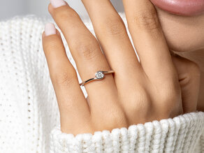 Anillo de compromiso Touch en 9K oro blanco con diamante 0,13ct G/SI