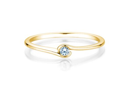 Anillo de compromiso Touch en 14K oro amarillo con diamante 0,04ct G/SI