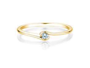 Anillo de compromiso Touch en 14K oro amarillo con diamante 0,04ct G/SI
