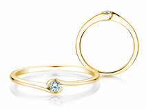 Anillo de compromiso Touch en 18K oro amarillo con diamante 0,04ct G/SI