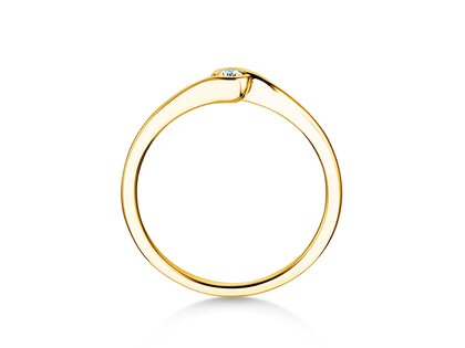 Anillo de compromiso Touch en 14K oro amarillo con diamante 0,04ct G/SI