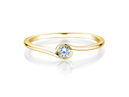 Anillo de compromiso Touch en 14K oro amarillo con diamante 0,08ct G/SI