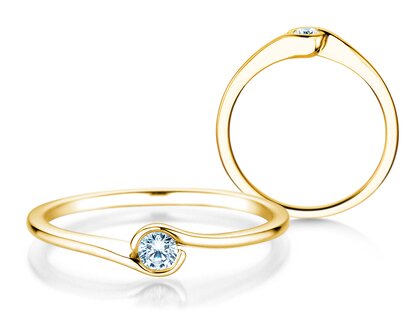 Anillo de compromiso Touch en 14K oro amarillo con diamante 0,08ct G/SI