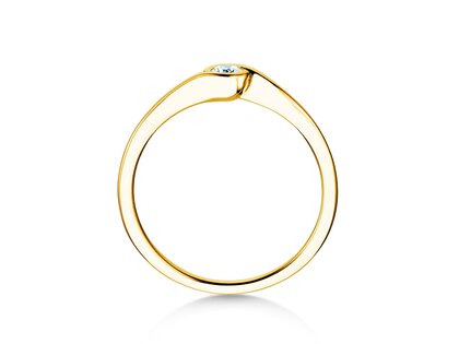 Anillo de compromiso Touch en 14K oro amarillo con diamante 0,08ct G/SI