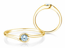 Anillo de compromiso Touch en 9K oro amarillo con diamante 0,13ct G/SI