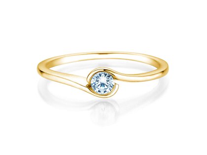 Anillo de compromiso Touch en 14K oro amarillo con diamante 0,13ct G/SI