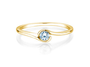 Anillo de compromiso Touch en 14K oro amarillo con diamante 0,13ct G/SI