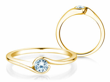 Anillo de compromiso Touch en 9K oro blanco con diamante 0,30ct H/SI