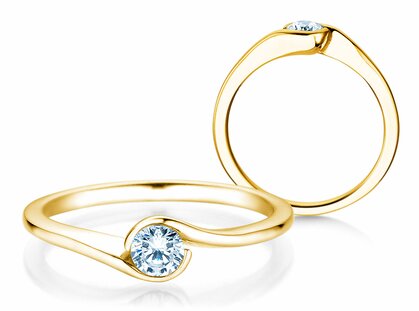Anillo de compromiso Touch en 14K oro amarillo con diamante 0,30ct G/SI