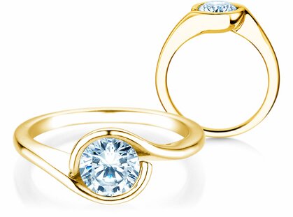 Anillo de compromiso Touch en 14K oro amarillo con diamante 1,00ct G/SI