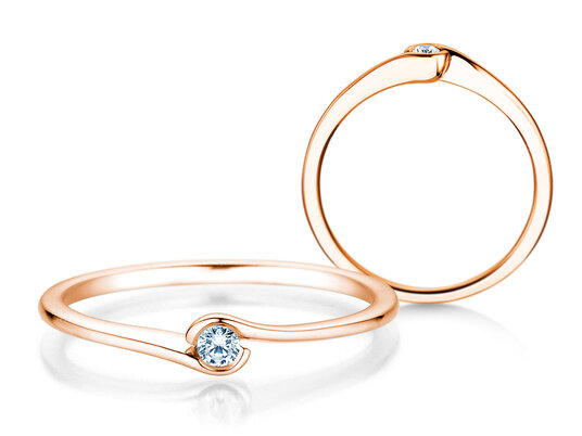Anillo de compromiso Touch en plata 925/- con diamante 0,04ct H/SI
