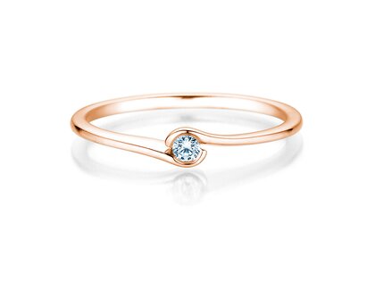Anillo de compromiso Touch en 18K oro rosa con diamante 0,04ct G/SI
