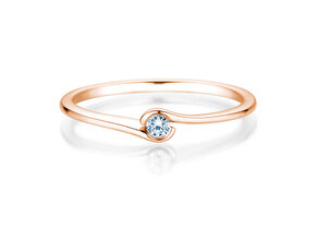Anillo de compromiso Touch en 18K oro rosa con diamante 0,04ct G/SI