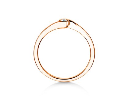 Anillo de compromiso Touch en 18K oro rosa con diamante 0,04ct G/SI