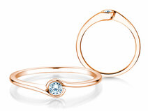 Anillo de compromiso Touch en 14K oro rosa con diamante 0,08ct G/SI