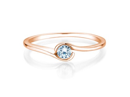 Anillo de compromiso Touch en 9K oro rosa con diamante 0,13ct G/SI