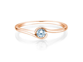 Anillo de compromiso Touch en 9K oro rosa con diamante 0,13ct G/SI