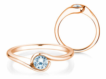 Anillo de compromiso Touch en 9K oro blanco con diamante 0,50ct H/SI