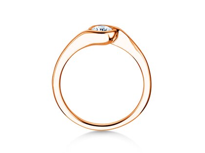 Anillo de compromiso Touch en 9K oro rosa con diamante 0,50ct G/SI