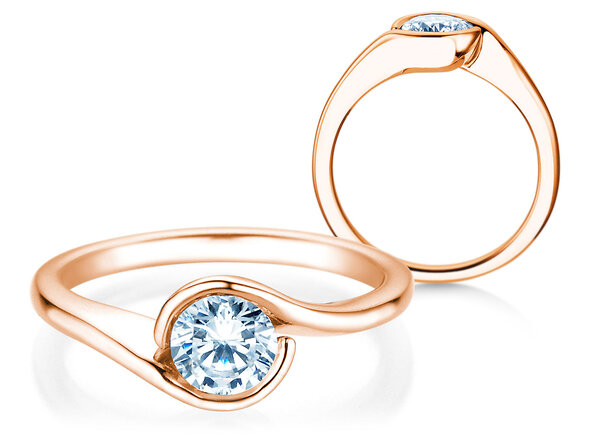 Anillo de compromiso Touch en 9K oro rosa con diamante 0,75ct G/SI
