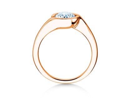 Anillo de compromiso Touch en 9K oro rosa con diamante de laboratorio 1,00ct E/VS