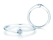 Anillo de compromiso Touch en plata 925/- con diamante 0,04ct G/SI