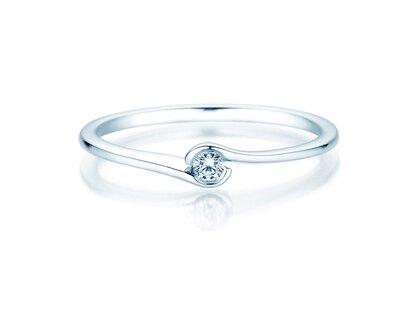 Anillo de compromiso Touch en plata 925/- con diamante 0,04ct G/SI