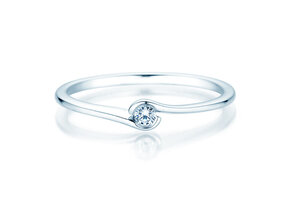 Anillo de compromiso Touch en plata 925/- con diamante 0,04ct G/SI