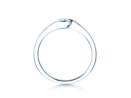 Anillo de compromiso Touch en 14K oro blanco con diamante 0,08ct D/IF
