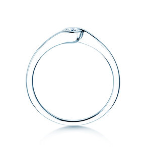 Anillo de compromiso Touch en 14K oro blanco con diamante 0,08ct D/IF