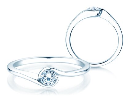 Anillo de compromiso Touch en 18K oro blanco con diamante 0,23ct D/IF