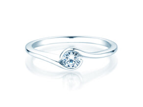 Anillo de compromiso Touch en 18K oro blanco con diamante 0,23ct D/IF