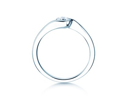 Anillo de compromiso Touch en 18K oro blanco con diamante 0,23ct D/IF