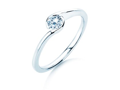 Anillo de compromiso Touch en 18K oro blanco con diamante 0,23ct D/IF