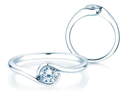 Anillo de compromiso Touch en 9K oro blanco con diamante 0,50ct H/SI