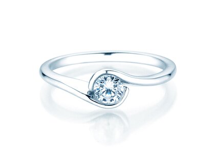 Anillo de compromiso Touch en 14K oro blanco con diamante 0,50ct G/SI