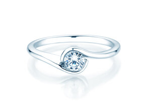 Anillo de compromiso Touch en 14K oro blanco con diamante 0,50ct G/SI