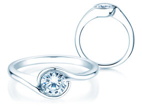 Anillo de compromiso Touch en 9K oro blanco con diamante 0,75ct G/SI