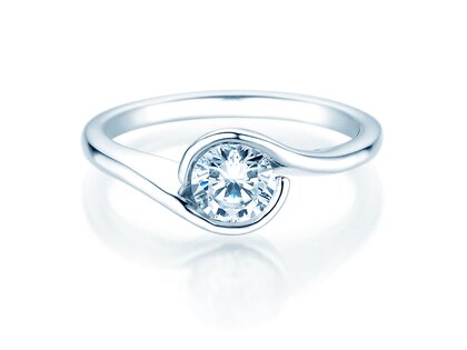 Anillo de compromiso Touch en 9K oro blanco con diamante 0,75ct G/SI
