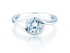 Anillo de compromiso Touch en 9K oro blanco con diamante 1,00ct G/SI