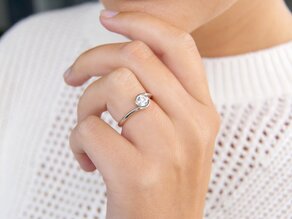 Anillo de compromiso Touch en 14K oro blanco con diamante 0,50ct G/SI