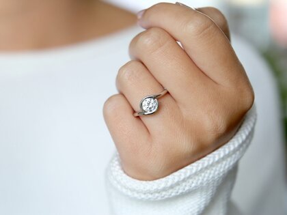 Anillo de compromiso Touch en 9K oro blanco con diamante 1,00ct G/SI