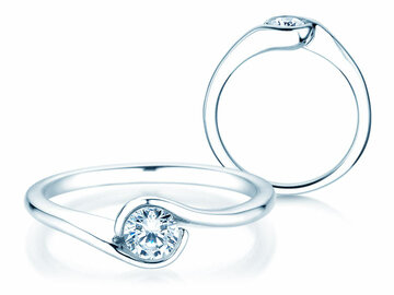 Anillo de compromiso Touch en plata 925/- con diamante 0,04ct G/SI