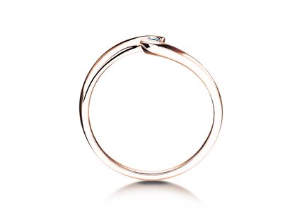 Anillo de compromiso Twist Petite en 14K oro rosa con diamante 0,04ct G/SI