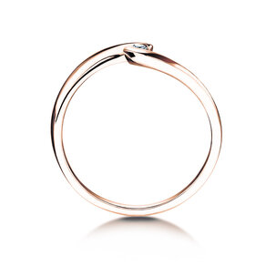 Anillo de compromiso Twist Petite en 14K oro rosa con diamante 0,04ct G/SI