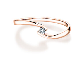 Anillo de compromiso Twist Petite en 14K oro rosa con diamante 0,04ct G/SI