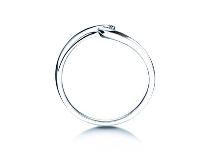Anillo de compromiso Twist Petite en 14K oro blanco con diamante 0,04ct G/SI